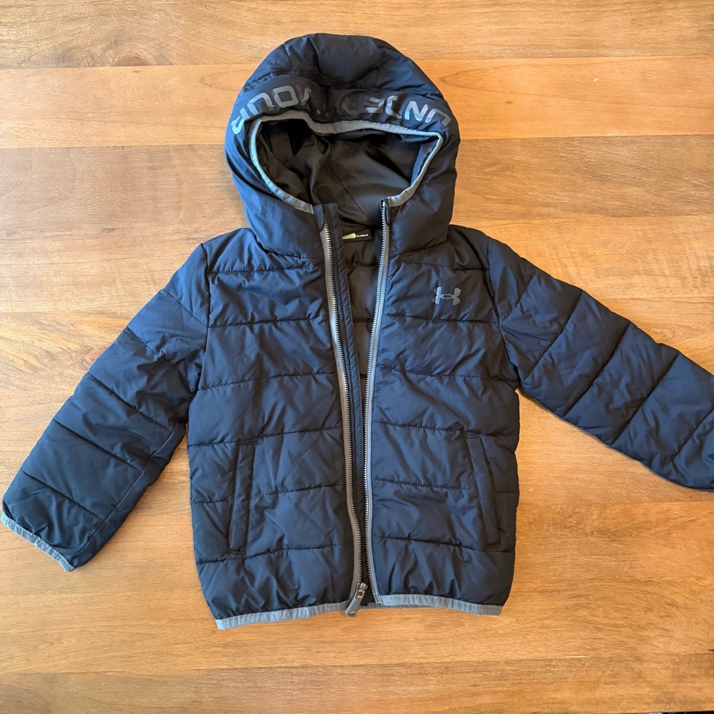 ⚡️3/$20 Under Armour Kids' Black Hooded Puffer Jacket - 3T